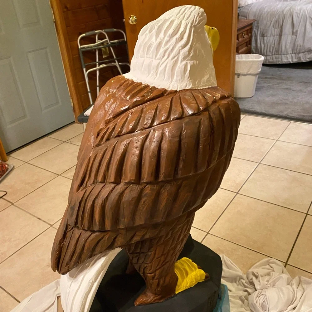 Brown and White Eagle Bird Statue